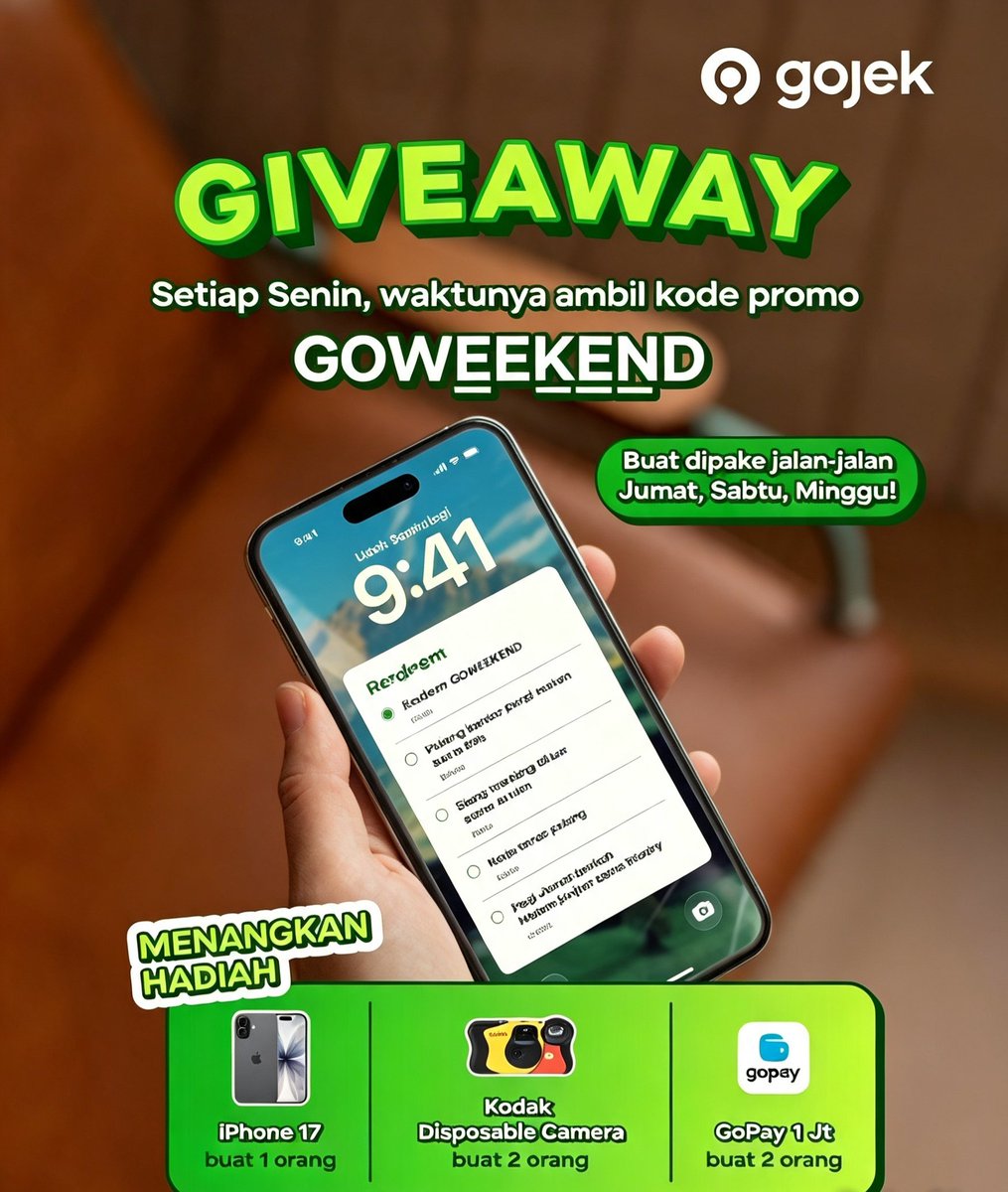 blushapir_'s tweet photo. @gojekindonesia Ambil   kode promo GOWEEKEND buat jalan-jalan Jumat, Sabtu, Minggu #GiveawayGojek
❤ https://t.co/ojycZZALxb