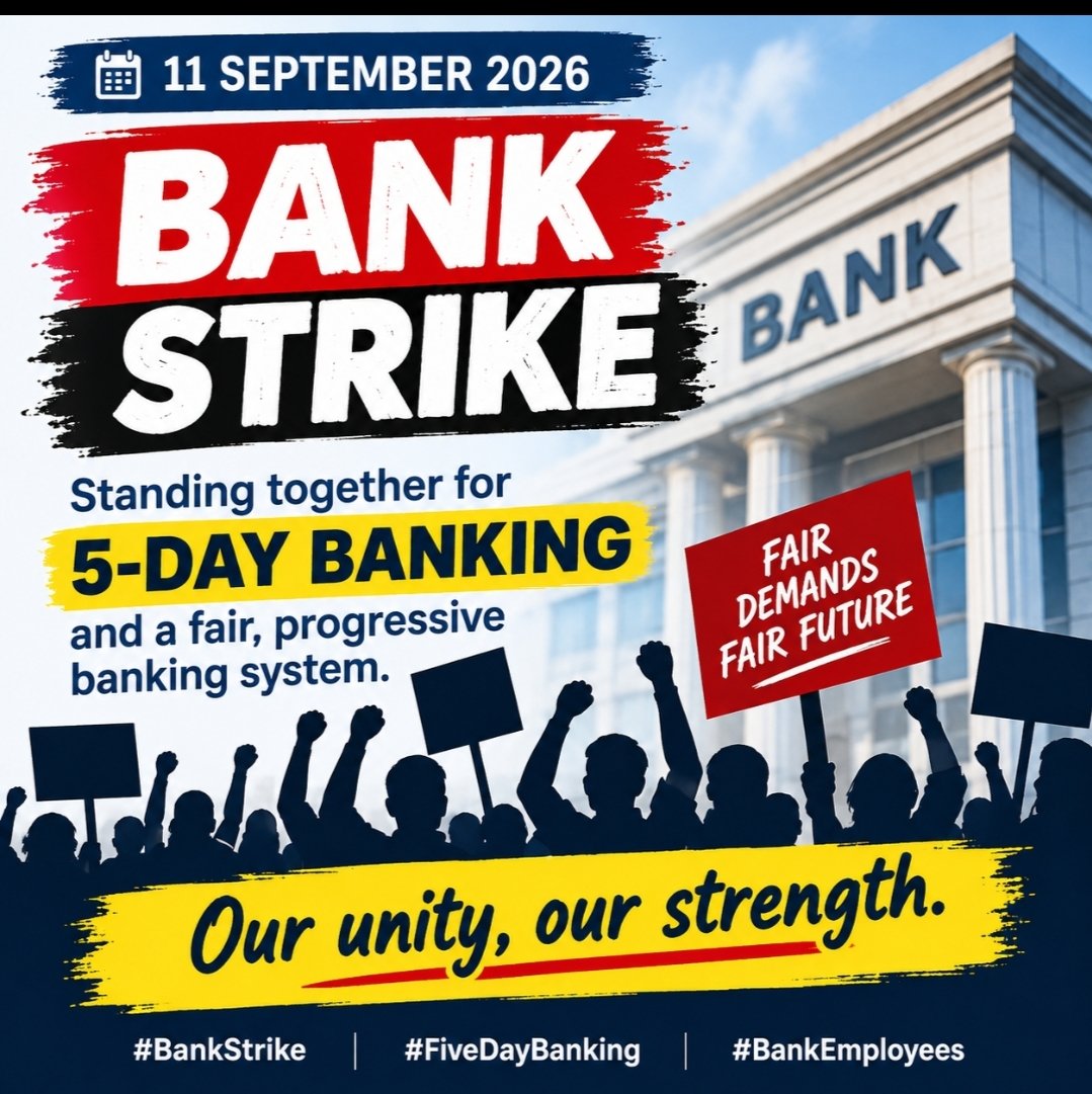 ImmuneBanker's tweet photo. “When we stand together, our voice becomes impossible to ignore.”

🏦 Today, we stand united for 5-Day Banking, dignity and a better future.

✊ Stand together. Raise your voice. Make change happen.

#BankStrike #FiveDayBanking #UnityIsStrength https://t.co/GueUOXufG4