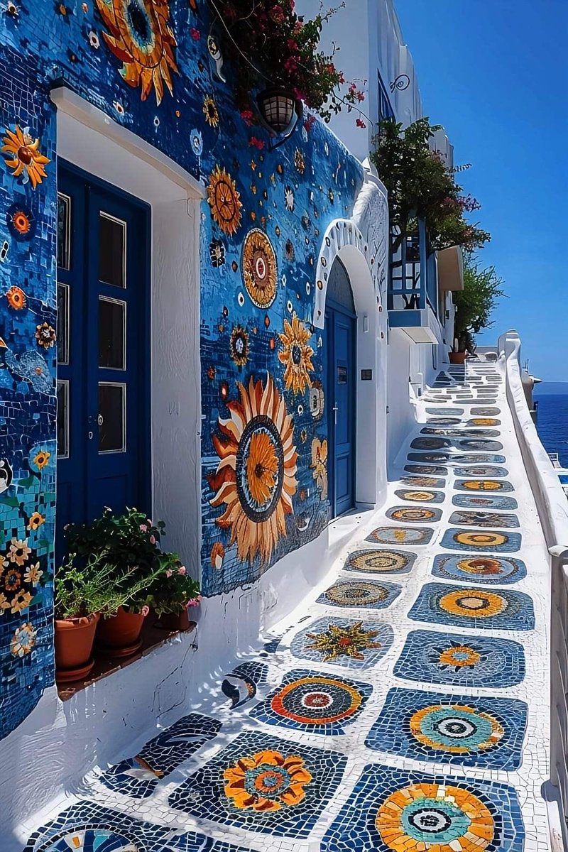 lunecrumbss's tweet photo. Sunlit Mediterranean mosaic waves alley https://t.co/bIPdf3hN7l
