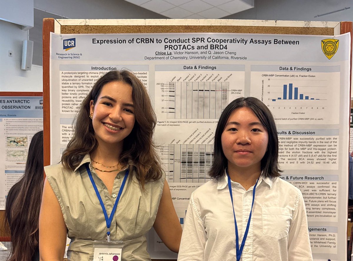 ChengLabUCR's tweet photo. The Cheng Lab is proud to announce that our summer students, George Tsai, Chloe La and Chris Espinoza, have completed their studies and presented their results with posters and oral presentations organized by UCR campus. https://t.co/wSNKHIdZMY