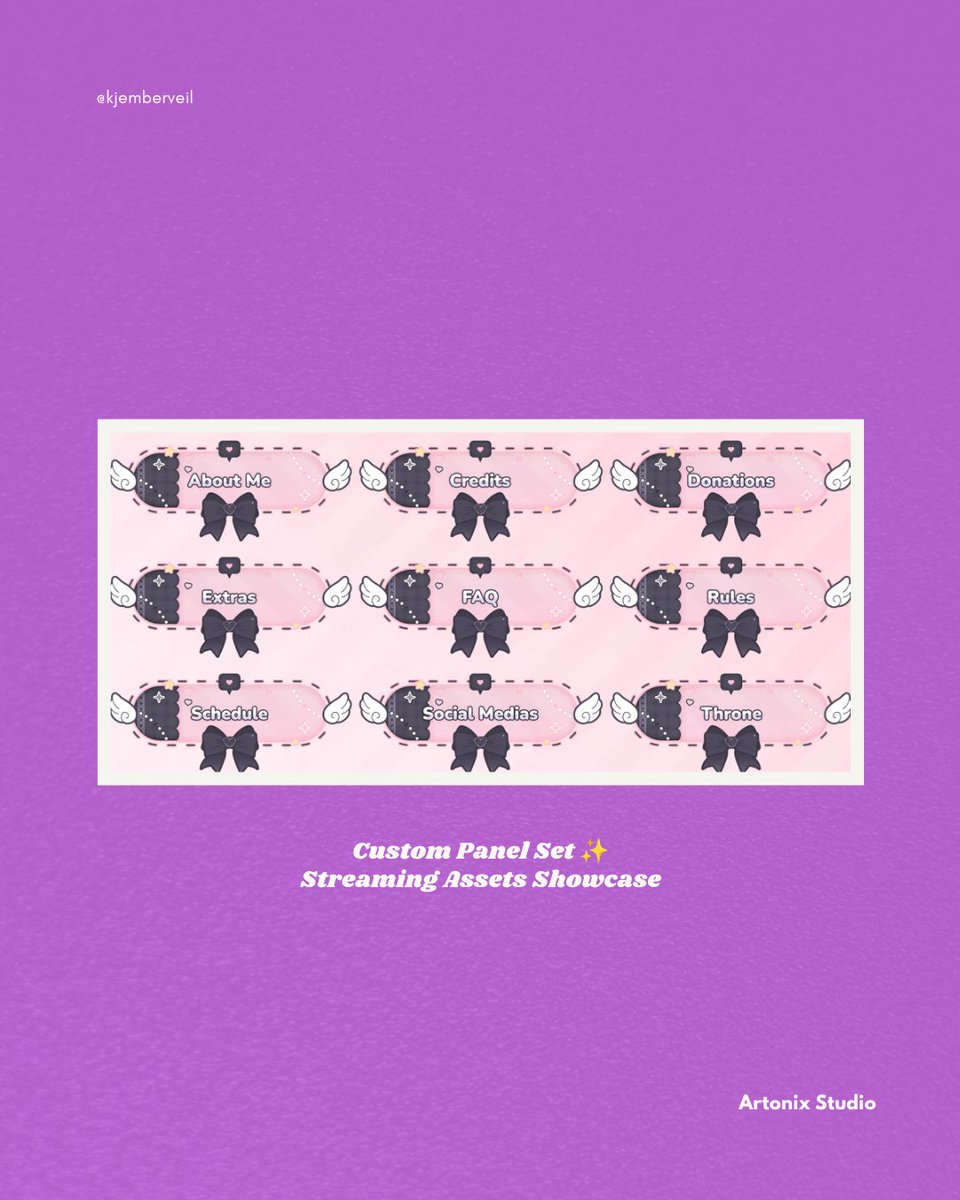 kjemberveil's tweet photo. ✦ Custom Twitch Panel ✦

A little peek at one of my latest Twitch panel design💙✨

Made to keep the channel looking clean, cute, and completely on-theme

Commissions Open 💌

#artmoots #smallartist #commissionopen #commissionart https://t.co/jYid57mnlG