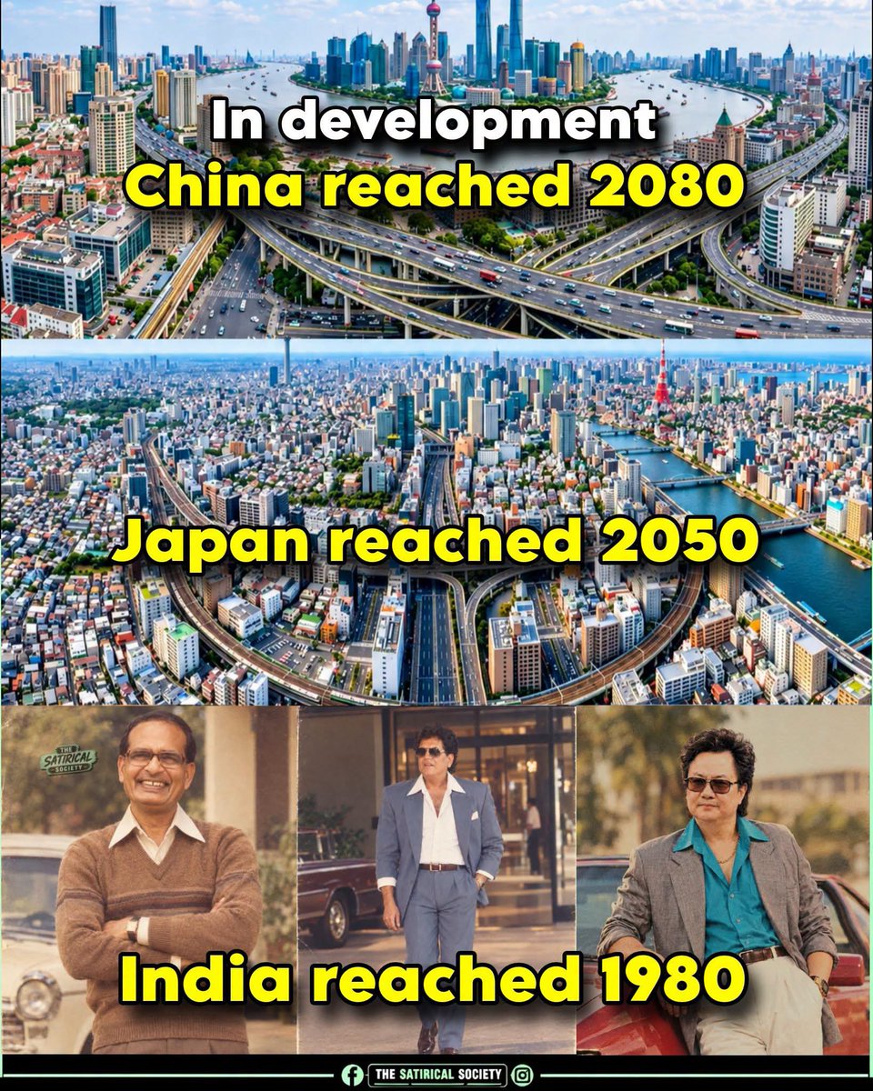 ScCardoz's tweet photo. Who needs 21st-century infrastructure when you can just pretend you're in a 1980s Bollywood movie?🤦
.
.
.
.
.
.
#80strending #NarendraModi #GodiMedia #andhbhakt #RahulGandhi https://t.co/618FugvMOi