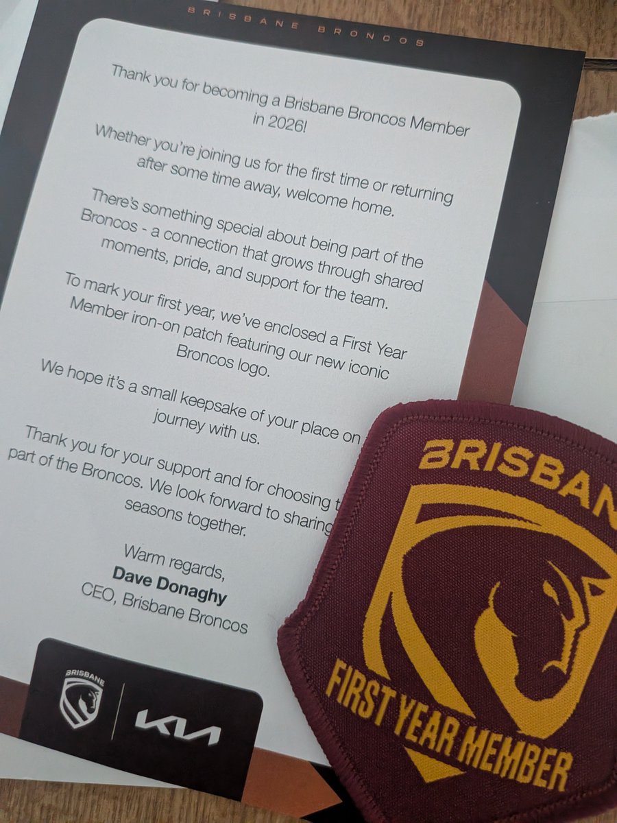 RobClout's tweet photo. Having been a @brisbanebroncos member continuously since 2008, to now get in the post a thank you from CEO Dave Donaghy to say thanks for being a first year member, seems fitting with how the club is run right now. #nrl #shambles #members https://t.co/EgYZxxAqq8