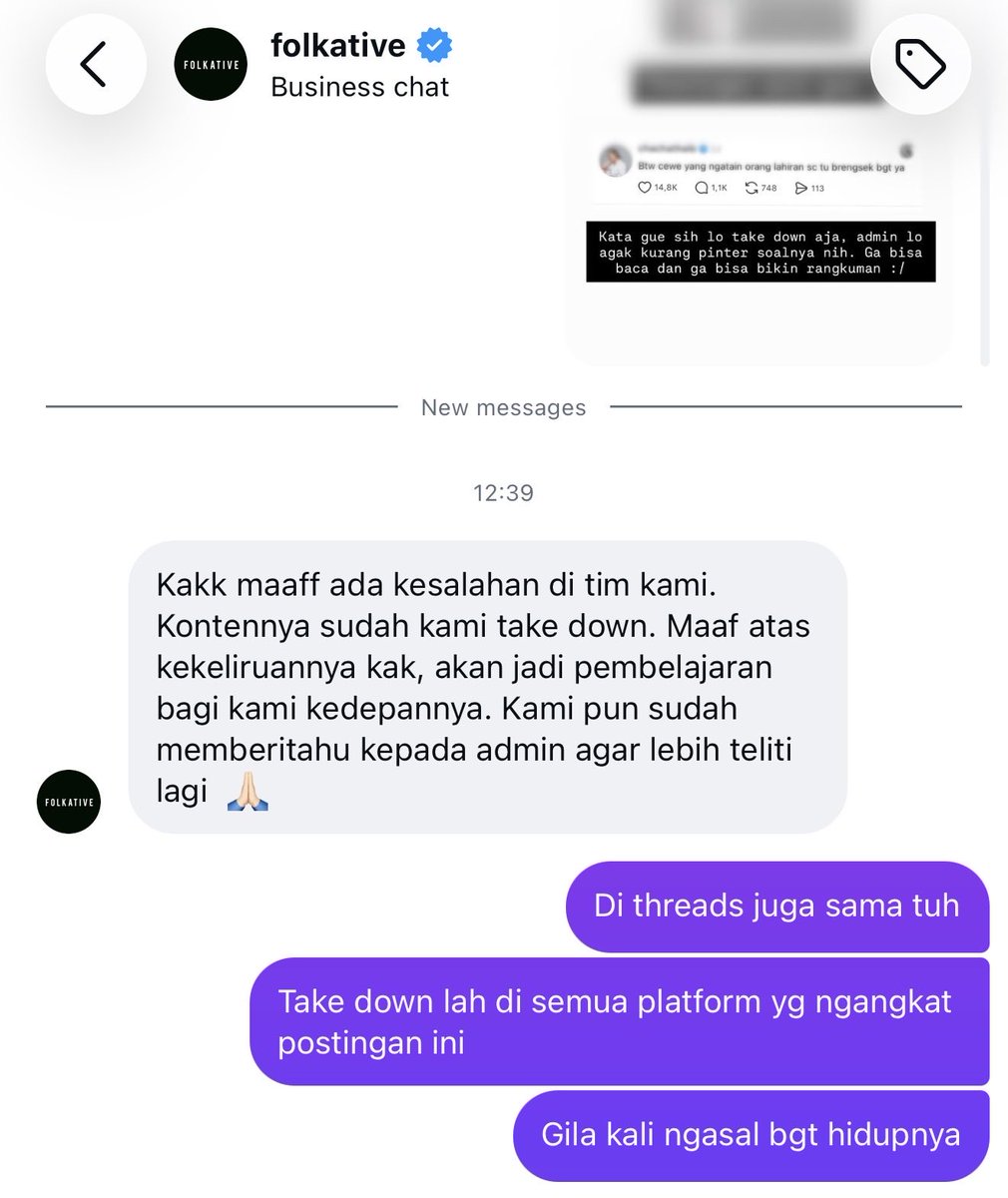 chachathaib's tweet photo. Case closed. Minta maap lo @insidefolkative https://t.co/bCTjG9AU3D