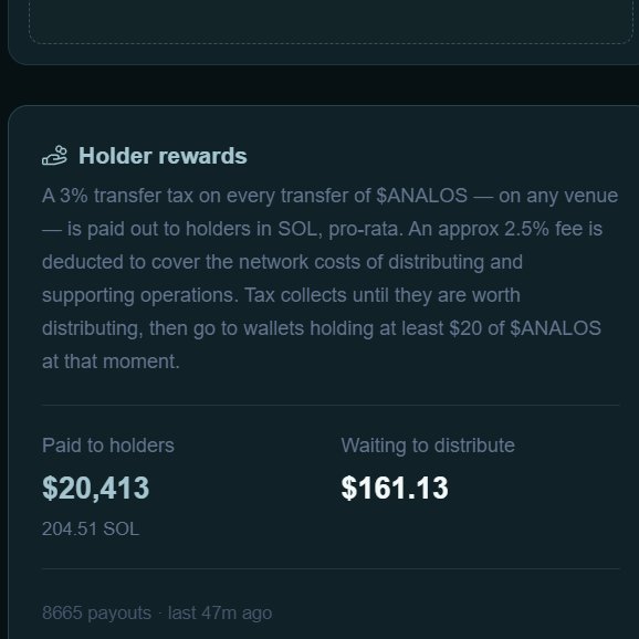 analosstonk's tweet photo. 204 $SOL distributed to solana:5Z1xHaFjMUDmnmBGi6ckvZXEq4oSYNjkEdLyXvzqVG1V  holders https://t.co/jSeoOcFiIa
