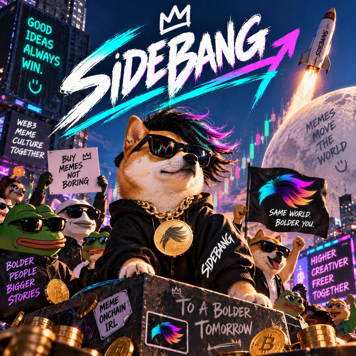 SideBangAll's tweet photo. BTC has a chart. 📈 
ETH has gas. ⛽ 
Web3 has a SideBang. 💇‍♂️  

Seems fair. 😎  

#SideBang #Web3 #meme #memebang https://t.co/ayHFNGYsaO