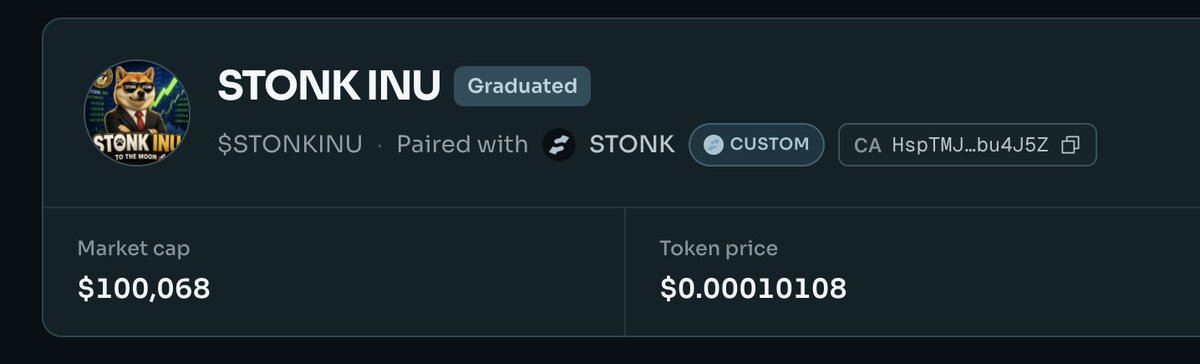 inuSTONK's tweet photo. MILLENSTONE!
- Graduated!
- Market cap of $100 million!
- New all-time high (ATH) possible today against solana:6GmAFSYs4gk3FDao5FzzySQpPZaWsa4rUJHacpMpUNgx!
If one grows, the other grows more!

solana:6GmAFSYs4gk3FDao5FzzySQpPZaWsa4rUJHacpMpUNgx INU strategic army
@LaunchOnSF solana:8RVBk8vxLiUHueLUW1f4izFVqN3nWippLhkohKg6EGkS solana:HcRLc9VDgjLeK154xDawfb1dmVJ98DoSqcwTHGqiDeJR #meme #crypto