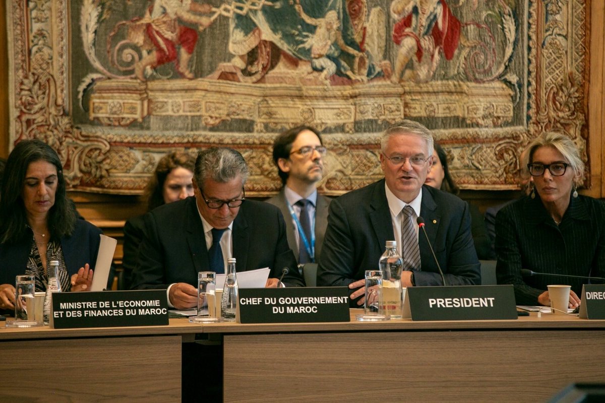 SilviaOECD's tweet photo. We are honoured to welcome the Prime Minister of Morocco to a special meeting of the OECD Council. Morocco is a vital bridge to the African continent. Together, we will continue advancing better policies for better lives. https://t.co/SfvS8UEKHF