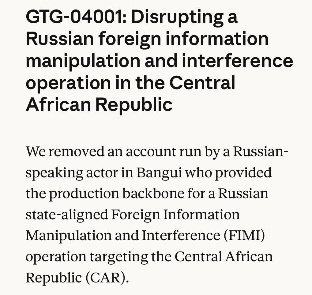 casusbellii's tweet photo. This report on governments’ use of AI for offensive operations (cyber, influence, etc.) as well as their private-public ecosystem is extremely interesting. 

As for the Central African Republic, this comes as no surprise to me. The system left behind by Prigozhin in this country, where internet penetration is very low, is nonetheless necessary and also aligns with the way the Wagner Group and the Russian state exercise control over the country. 

We are witnessing an evolution in the means of action, even if the underlying approach remains similar. 

AI is accelerating all of this to an underestimated level, and this report is very informative.