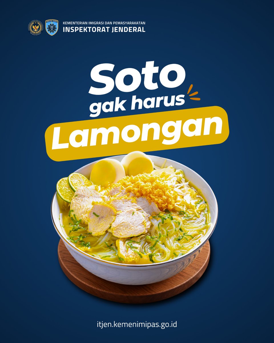 itjen_imipas's tweet photo. Nasi gak harus Padang,
Tahu gak harus Sumedang,
Soto gak harus Lamongan,

Tapi kalau melihat dugaan pelanggaran, jangan cuma jadi penonton.

Berani peduli, berani melapor.

Sampaikan pengaduan pelayanan publik melalui SP4N-LAPOR! dan WBS Kemenimipas. https://t.co/L3USHHtKbz