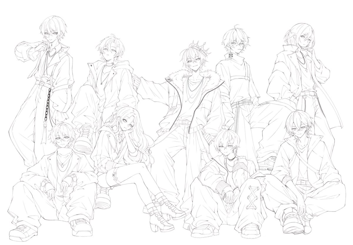 ayanoragori31's tweet photo. 見て見てしたい
やっと“人物だけ”×9人分
線画終わったの

こっから色分け→背景→描き込みするよ( ◜ᴗ◝)
いつ終わるんこれ
カロリーオーバーがすぎてる https://t.co/jqS17XEAVy