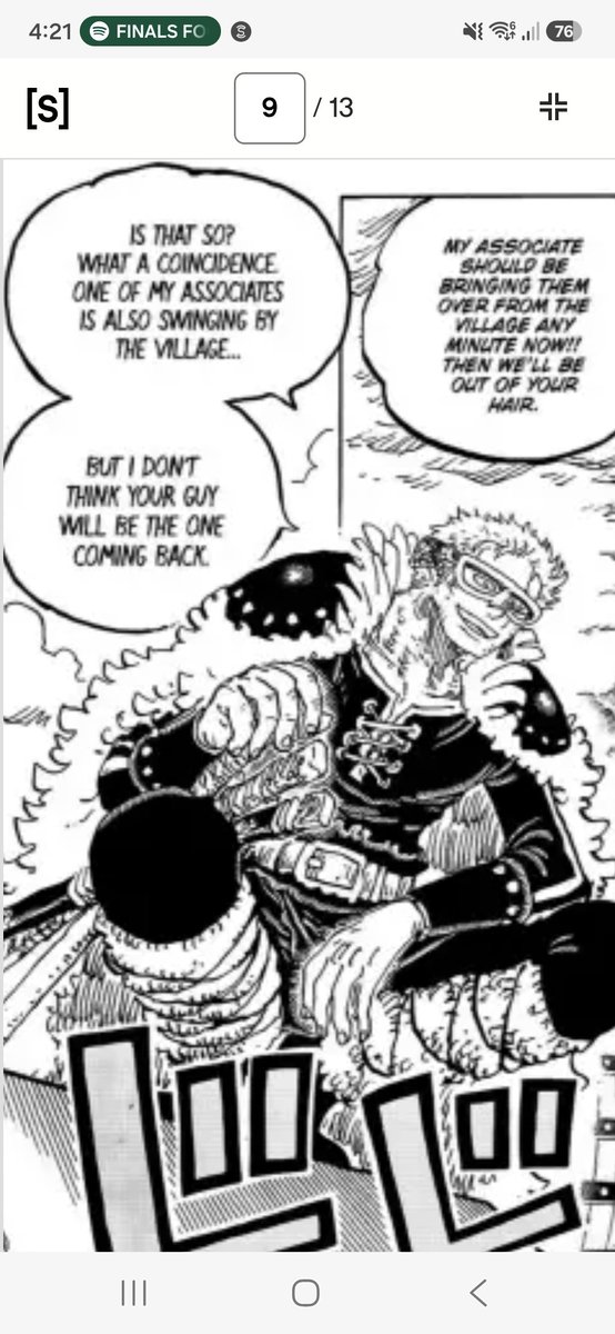 fluffykokonut's tweet photo. Catching up on some #OnePiece 
Favourite part was this little exchange between Zoro and Sommers
#onepiece1188
#Zoro
#Sanji
#HolyKnightSommers https://t.co/DjHw3ZTdSA