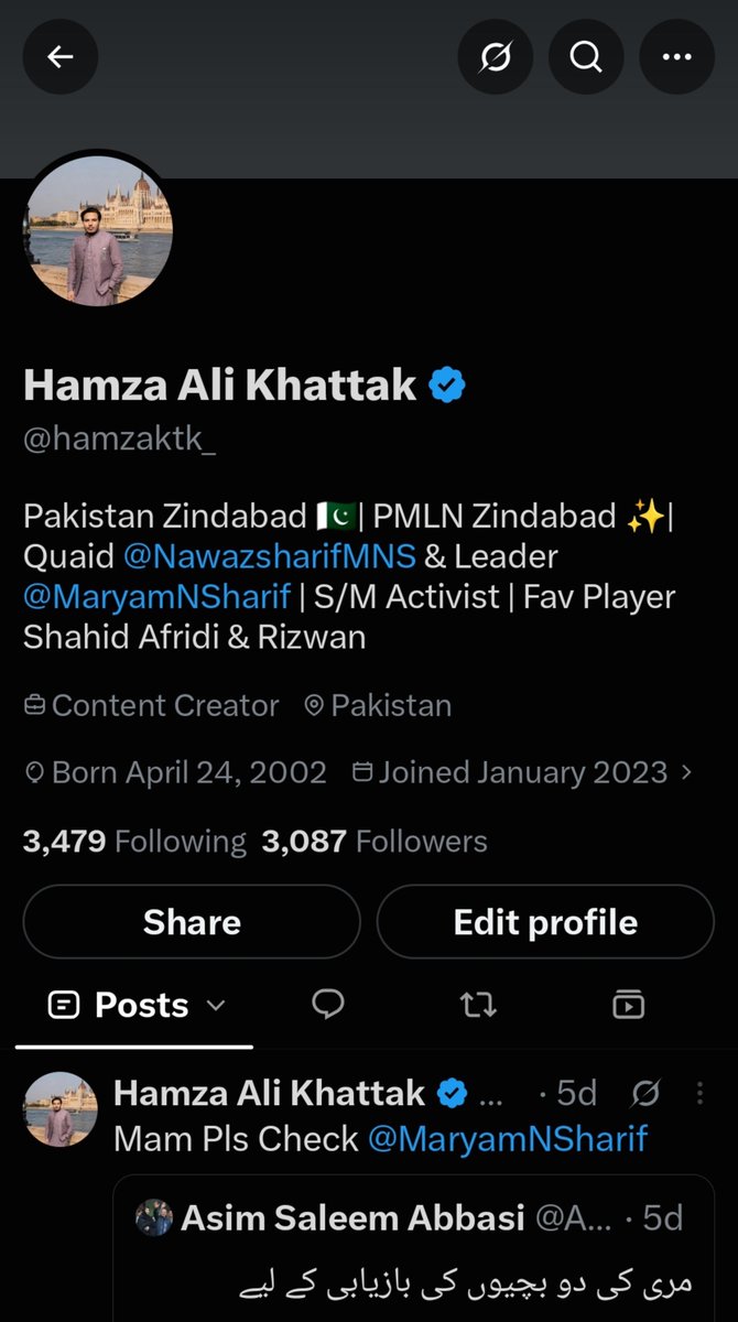 hamzaktk_'s tweet photo. Alhamdulillah 🤲💙
Just got the blue tick on X! Feeling blessed and grateful for this. Thank you all 🙌✨
#Alhamdulillah #BlueTick #Verified https://t.co/l71upByD6U