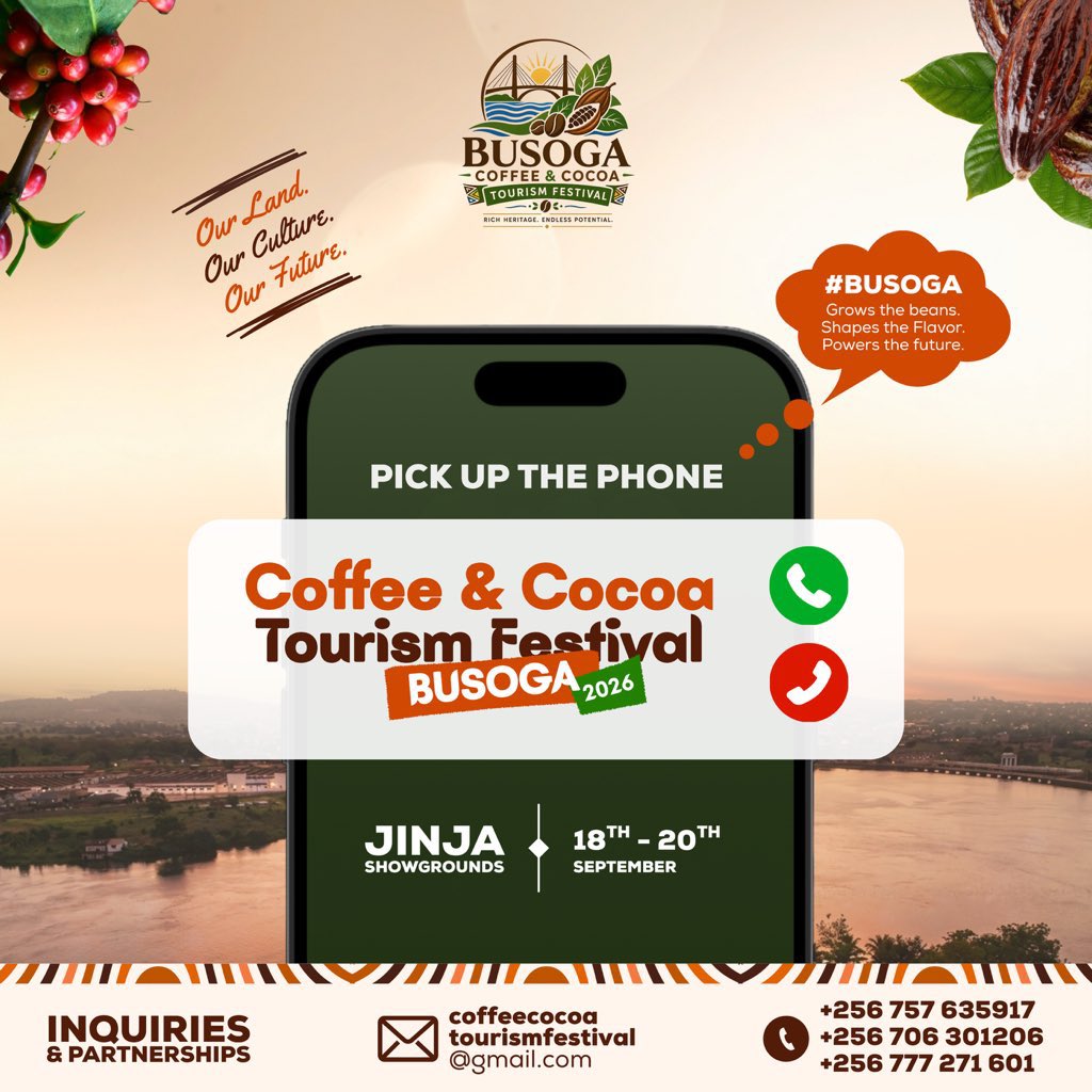marievee243's tweet photo. We are just counting days away from the Busoga Coffee &amp; Tourism Festival 2026.

Join us at Jinja Showgrounds from 18th-20th September for an exciting celebration of coffee,Cocoa ,tourism ,fan and the rich cultural heritage of Busoga.

#coffee #Busogacoffeecocoafestival2026 https://t.co/1tA6S5mfAs