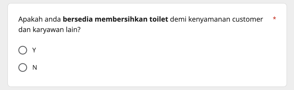 onetwocue's tweet photo. iseng liat form pendaftaran job application BARISTA coffee shop chain GEDE and this is one of the question like.... wha...... kau cari barista atau apa ho..... https://t.co/TGxkYqXTSF