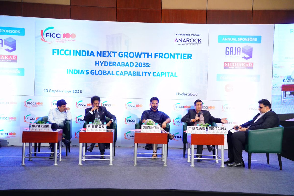 LionKiron's tweet photo. Had the privilege of speaking on “Aligning Housing Strategy with Hyderabad’s GCC-Led Growth” at FICCI India Next Growth Frontier — Hyderabad 2035.

My gratitude to FICCI and ANAROCK for convening this important dialogue, and to my fellow panellists for a thoughtful exchange on Hyderabad’s future.

Hyderabad’s GCC growth is a huge opportunity, but housing, mobility and infrastructure must grow with it. Future-ready cities are built when economic growth and quality of life move together.

#Hyderabad2035 #GCC #RealEstate #UrbanPlanning.