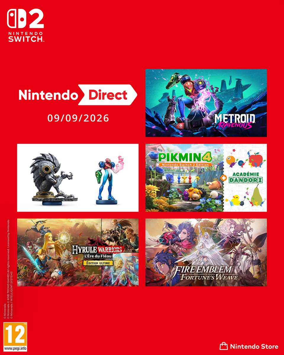NintendoStoreFR's tweet photo. Des titres montrés dans le Nintendo Direct d'hier ont retenu votre attention ? 
Vous pouvez les précommander dès aujourd'hui sur le Nintendo Store : https://t.co/PXtnRwHIOh https://t.co/1m5Tv75sE9
