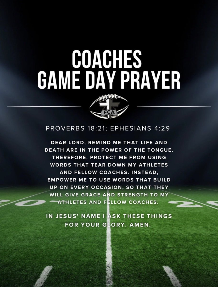 FCA_Football1's tweet photo. FCA Football Coaches Game Day Prayer for those coaching on this Football Friday. https://t.co/6BGegNMKQz