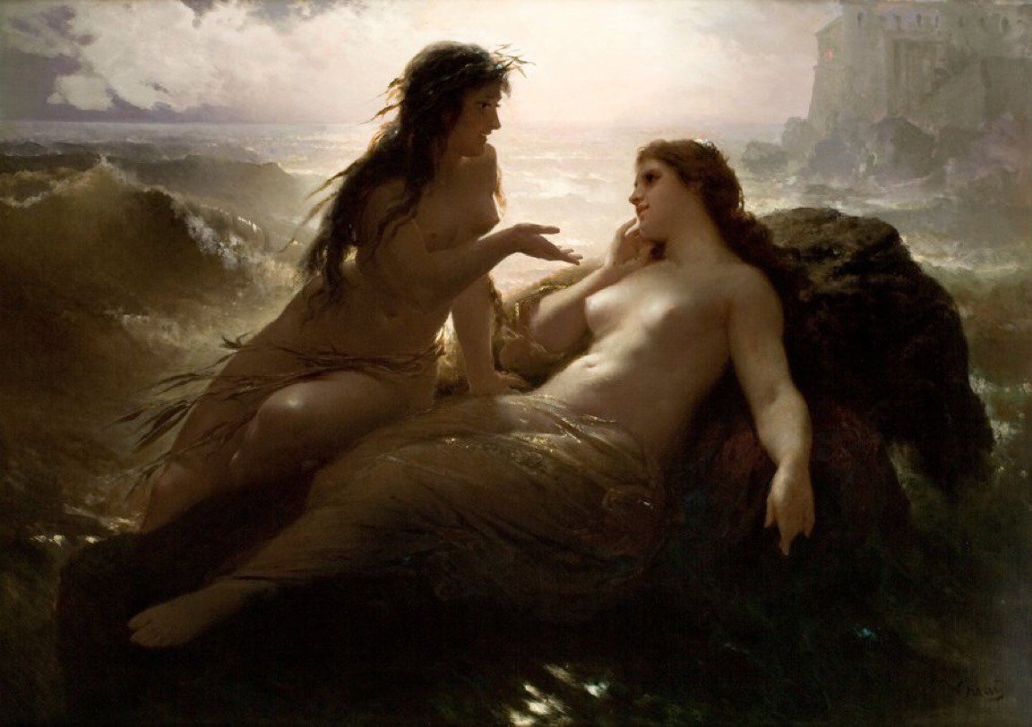 JimBeattie18's tweet photo. Mermaids on the Rocks 
Wilhelm Kray (German 1828-1889) https://t.co/6iUXsg2o0c