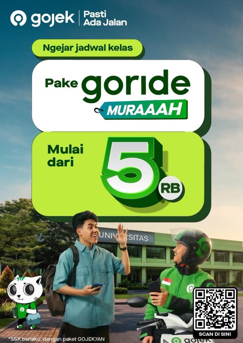 ihanblonde's tweet photo. POV: mau ngampus tapi cek saldo dulu😭
terus inget ada GoRide mulai 5rb:
🧑🎓“aman, masih bisa berangkat”
jangan lupa masukin kode promo https://t.co/60KYswhquE dan Subscribe Gojek7an buat dapetin potongan yang tersedia🔥
ngampus tetap jalan, dompet tetap aman🛵💚
#Gojek7an #GoRide https://t.co/EFmbPzpniI
