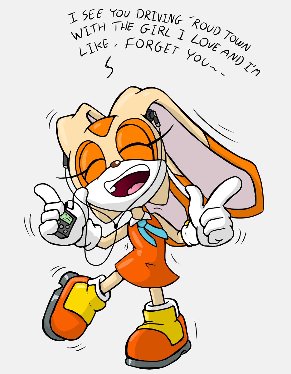 Jump_Jump_69's tweet photo. She found Sonic'sold music player and wanted to "jam". https://t.co/TLk6nQDl10