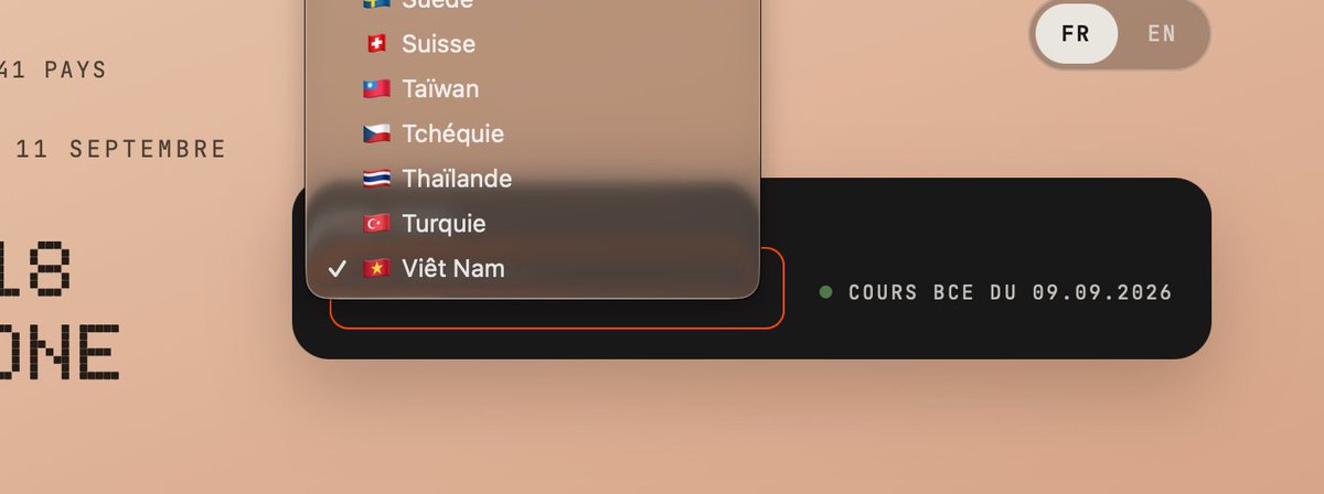 MathieuMenut's tweet photo. @UlrichRozier Pas pratique la sélection d'un pays en cherchant au clavier avec les drapeaux. https://t.co/46VluHPDz6