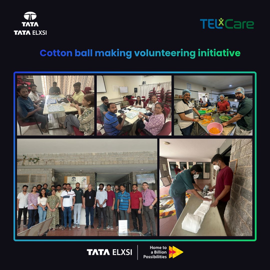 tataelxsi's tweet photo. On August 29, Tata Elxsi volunteers in Bangalore came together at Karunashraya, one of India's first cancer hospices, to prepare cotton balls used in the daily care of patients.
#TataElxsi #Volunteering #CSR #Karunashraya #PalliativeCare #GivingBack https://t.co/CWK69Smptp