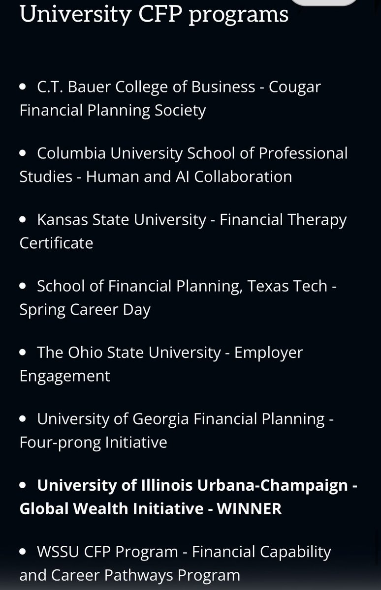 HigherEdCraig's tweet photo. Last night, we won!! A huge moment for the Illinois financial planning program. An incredible field and event. Congratulations to our FP faculty and course development teams. An incredible night!!! https://t.co/R5ew0mTA6i