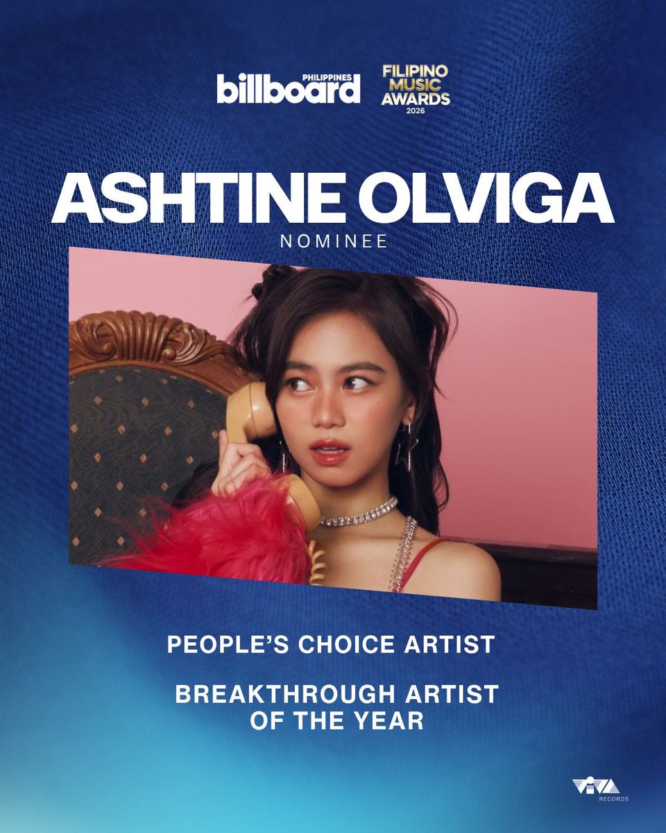 viva_records's tweet photo. Ashtine Olviga is nominated in two categories at the Filipino Music Awards! 💖💖💖

Congratulations to our Pop Girlie and Nation’s Mutya, Ashtine! 🥰
Keep voting for Ashtine as your People’s Choice Artist! Let’s show her all the love and support. 💖 https://t.co/axfikp8Dxp