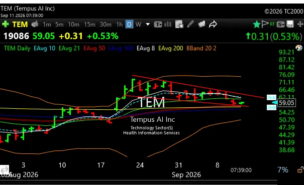 KalenThomas_'s tweet photo. $TEM If youre into pullbacks to channel and moving avg. support (50&amp;200EMAs) https://t.co/DrFQv8gHsT