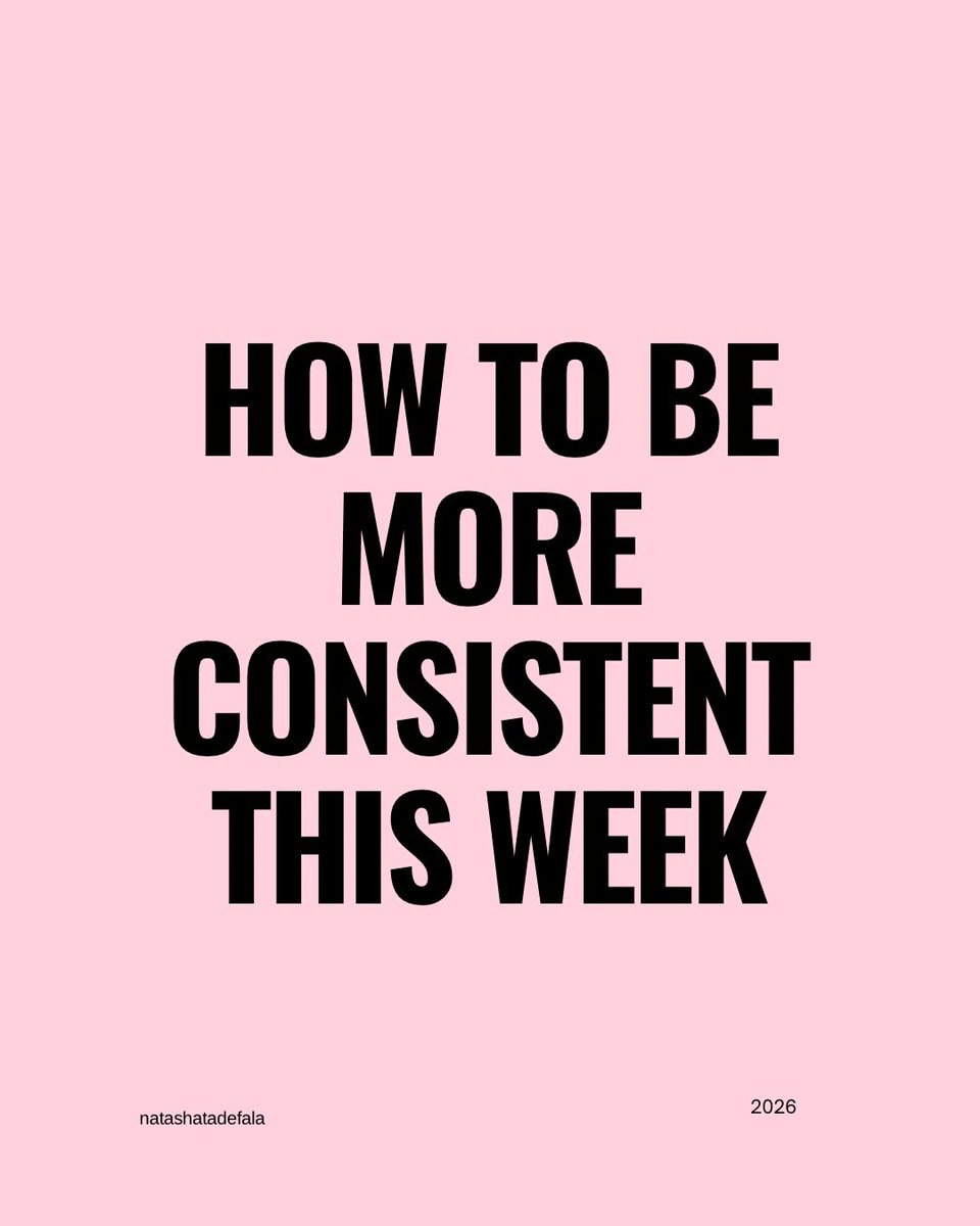natashaadefal's tweet photo. Every Monday I watch people promise themselves this is the week they stay consistent. And every Friday, most of them have quietly fallen off again. I used to be one of them.

Here’s what I eventually figured out: I wasn’t inconsistent because I lacke... https://t.co/98PgUJin1u
