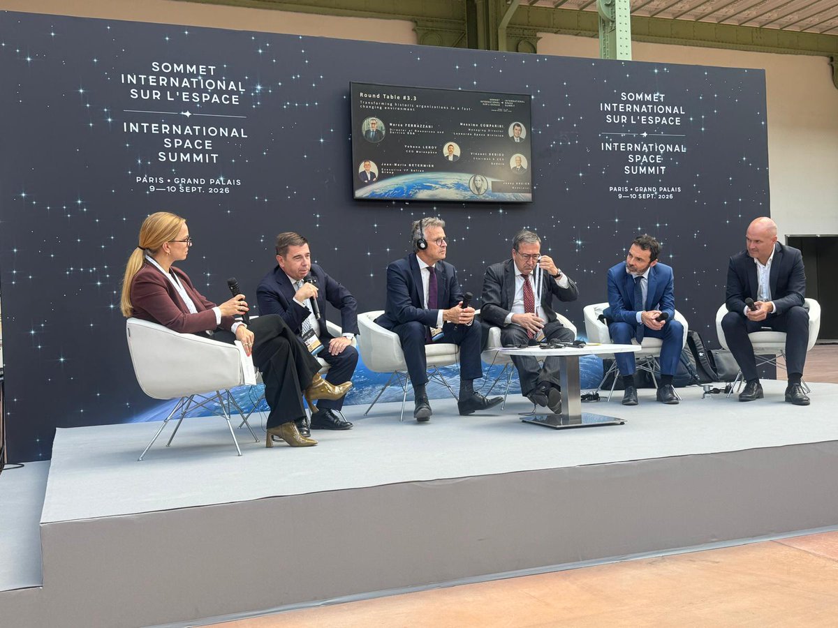 LDO_Space's tweet photo. #LeonardoSpace took part in the #InternationalSpaceSummit, held in Paris from September 9–10, bringing together international delegations to discuss the future of the Space sector.

@massimoc_square, Managing Director of Leonardo Space, highlighted the importance of accelerating innovation and strengthening collaboration across the European Space ecosystem to remain competitive in a rapidly evolving global market. “In a rapidly changing global Space market, speed and innovation are essential for organizations of all sizes. Europe has a strong Space supply chain, and our ability to compete depends on how effectively we work together, continuously innovate and combine digital technologies, AI and hardware to turn ideas into capabilities at speed.”

Marco Brancati, SVP Technology, Innovation & Systems Architecture of Leonardo Space Division, shared Leonardo’s perspective and the experience in the In-Space Operations and Services (ISOS) project, an initiative of the European Commission in collaboration with ESA focused on the future of in orbit infrastructures.

From Space infrastructures to Earth Observation, #Leonardo brings advanced technologies and expertise to support Europe’s ambitions in Space and on Earth.

Together with the #SpaceAlliance – @telespazio and @Thales_Alenia_S – Leonardo continues to strengthen Europe’s Space capabilities and contribute to a more secure, resilient and sustainable Space ecosystem.