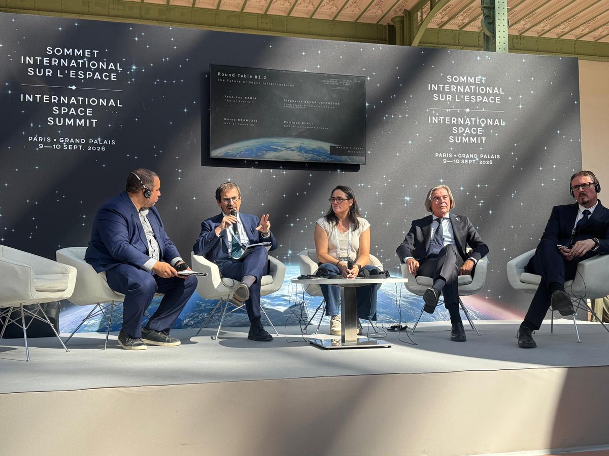 LDO_Space's tweet photo. #LeonardoSpace took part in the #InternationalSpaceSummit, held in Paris from September 9–10, bringing together international delegations to discuss the future of the Space sector.

@massimoc_square, Managing Director of Leonardo Space, highlighted the importance of accelerating innovation and strengthening collaboration across the European Space ecosystem to remain competitive in a rapidly evolving global market. “In a rapidly changing global Space market, speed and innovation are essential for organizations of all sizes. Europe has a strong Space supply chain, and our ability to compete depends on how effectively we work together, continuously innovate and combine digital technologies, AI and hardware to turn ideas into capabilities at speed.”

Marco Brancati, SVP Technology, Innovation & Systems Architecture of Leonardo Space Division, shared Leonardo’s perspective and the experience in the In-Space Operations and Services (ISOS) project, an initiative of the European Commission in collaboration with ESA focused on the future of in orbit infrastructures.

From Space infrastructures to Earth Observation, #Leonardo brings advanced technologies and expertise to support Europe’s ambitions in Space and on Earth.

Together with the #SpaceAlliance – @telespazio and @Thales_Alenia_S – Leonardo continues to strengthen Europe’s Space capabilities and contribute to a more secure, resilient and sustainable Space ecosystem.