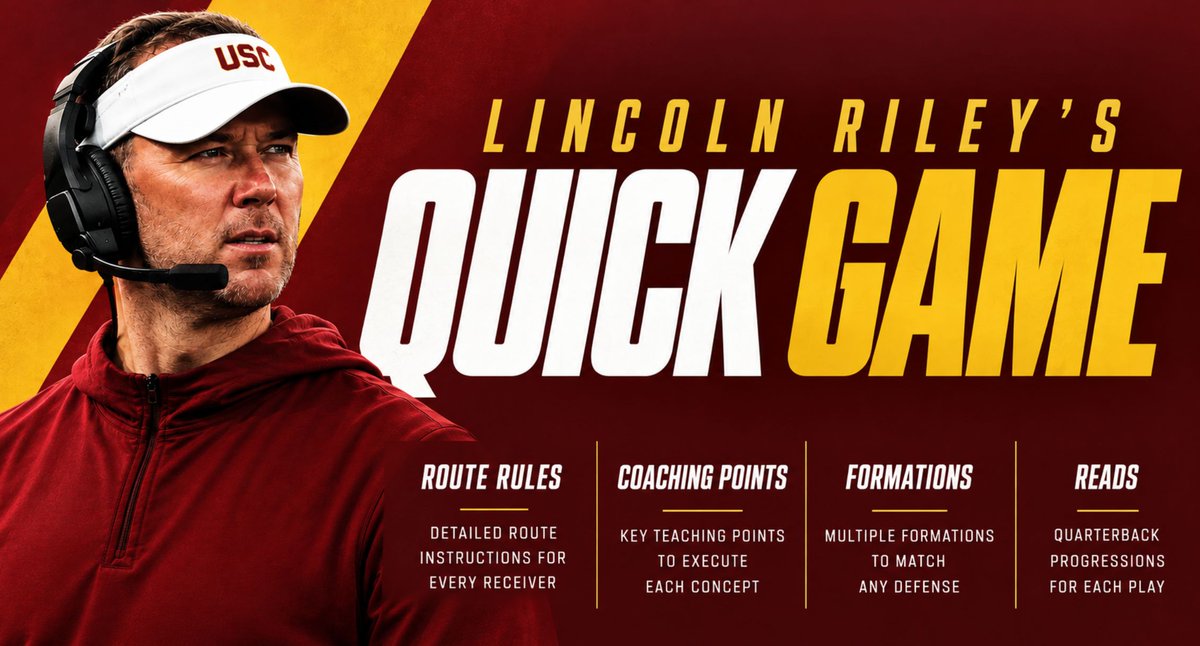 CoachLync's tweet photo. Lincoln Riley’s Quick Game 

▪️ STICK 
▪️ SWITCH 
▪️ RIP/LIZ 
▪️ GROSSMAN 

23 page PDF in comments ↓ https://t.co/NaRjULLyVx