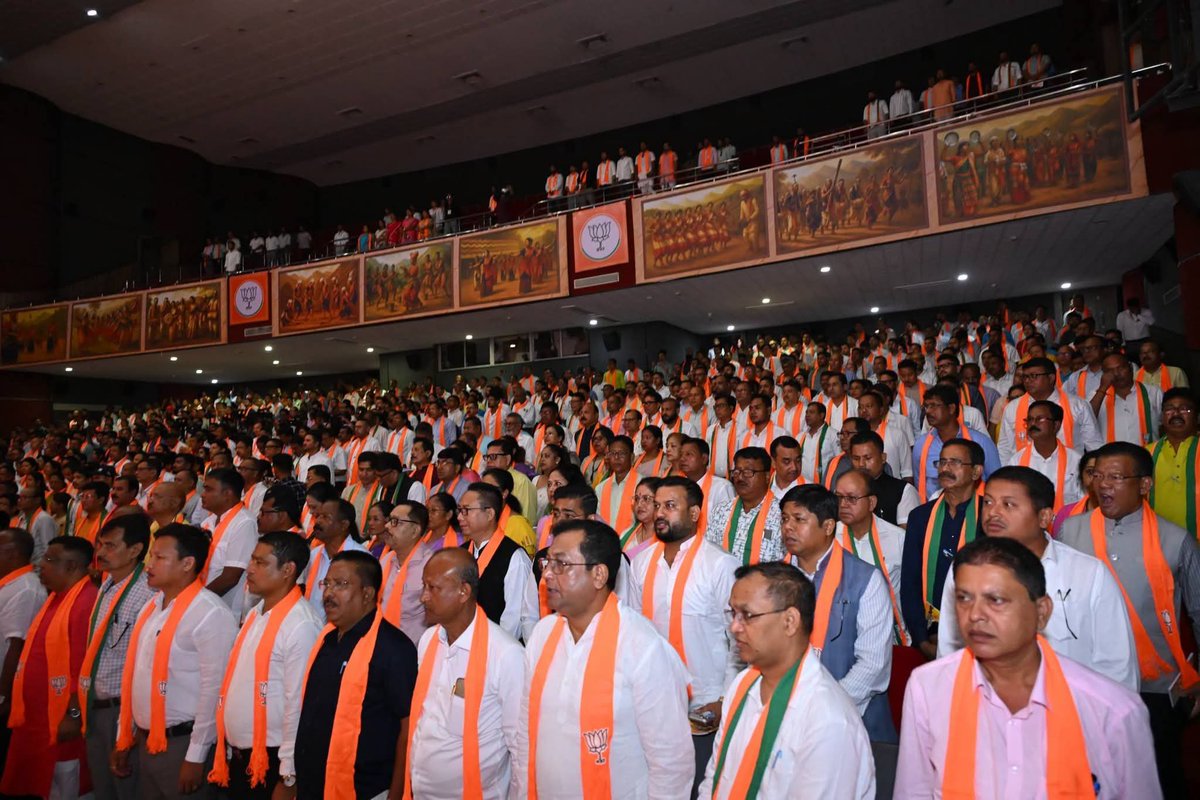 KujurSantiuse's tweet photo. Today, I attended the Extended Executive Committee Meeting of the Bharatiya Janata Party, Assam Pradesh, held under the leadership of Hon’ble State BJP President Shri @DilipSaikia4Bjp , in the esteemed presence of Hon’ble Chief Minister Dr. @himantabiswa  Sarma and respected National General Secretary of the Bharatiya Janata Party, Shri @HarishD_BJP .

The meeting was attended by Ministers of the Assam Government, Hon’ble MLAs and MPs, senior party leaders, and dedicated Karyakartas.

The meeting held important discussions on making the month-long ‘Seva Sankalp Abhiyan’, to be observed from 17 September to 17 October, a grand and inclusive success, commemorating Hon’ble Prime Minister Shri @narendramodi's remarkable 25-year journey of public service, good governance, and nation-building. Detailed deliberations were also held on the party’s future course of action and important organisational matters.

The commitment and dedication of every BJP Karyakarta towards serving the nation and the people of Assam remain our greatest strength.

📍 Srimanta Sankardev International Auditorium, Panjabari, Guwahati.
