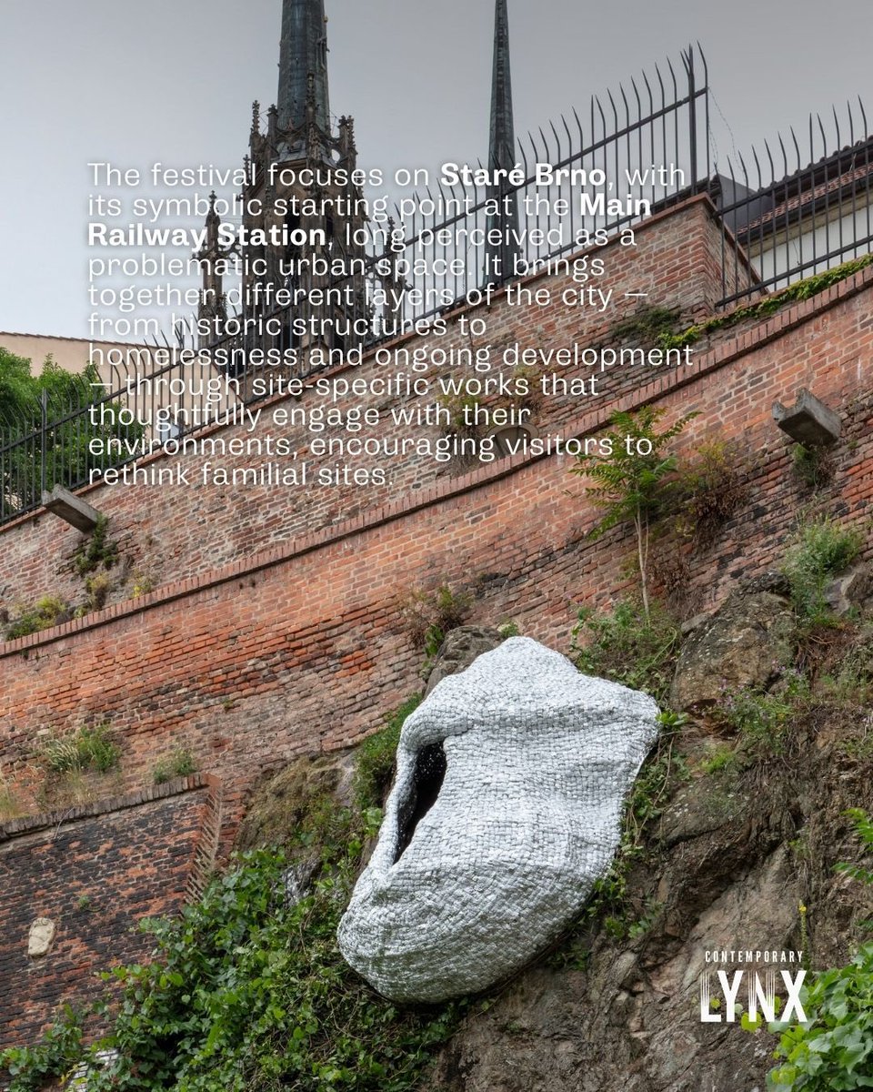 Lynx_art's tweet photo. Brno Art Open transforms the city into an open-air gallery, bringing contemporary art into dialogue with its changing landscape. This year’s edition, 'Fulfilled Prophecies', explores hopes and anxieties surrounding technology, AI, the climate crisis, inequality and the future. https://t.co/c20znssZzd