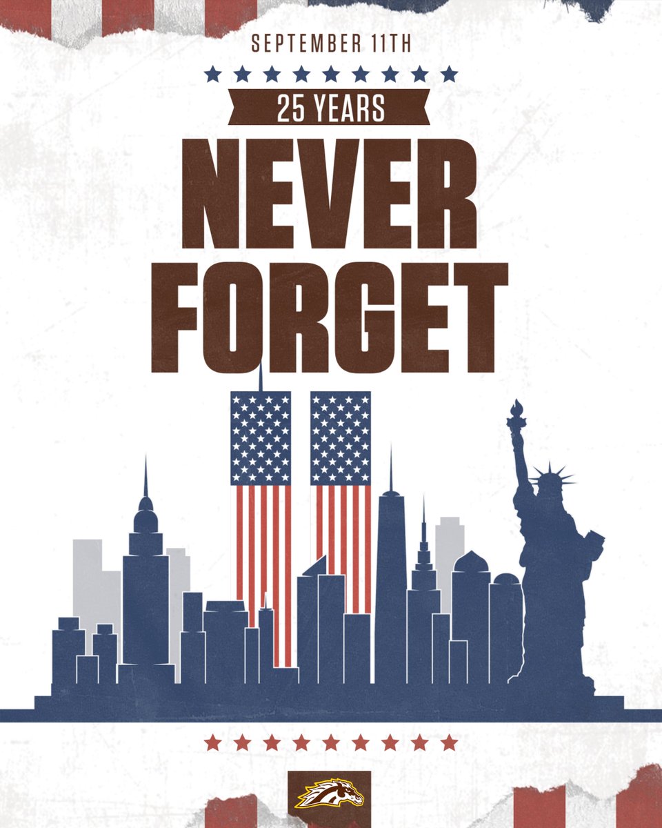 WMUBroncos's tweet photo. 25 years.
We will never forget. 🇺🇸 https://t.co/XcWkThjhqb