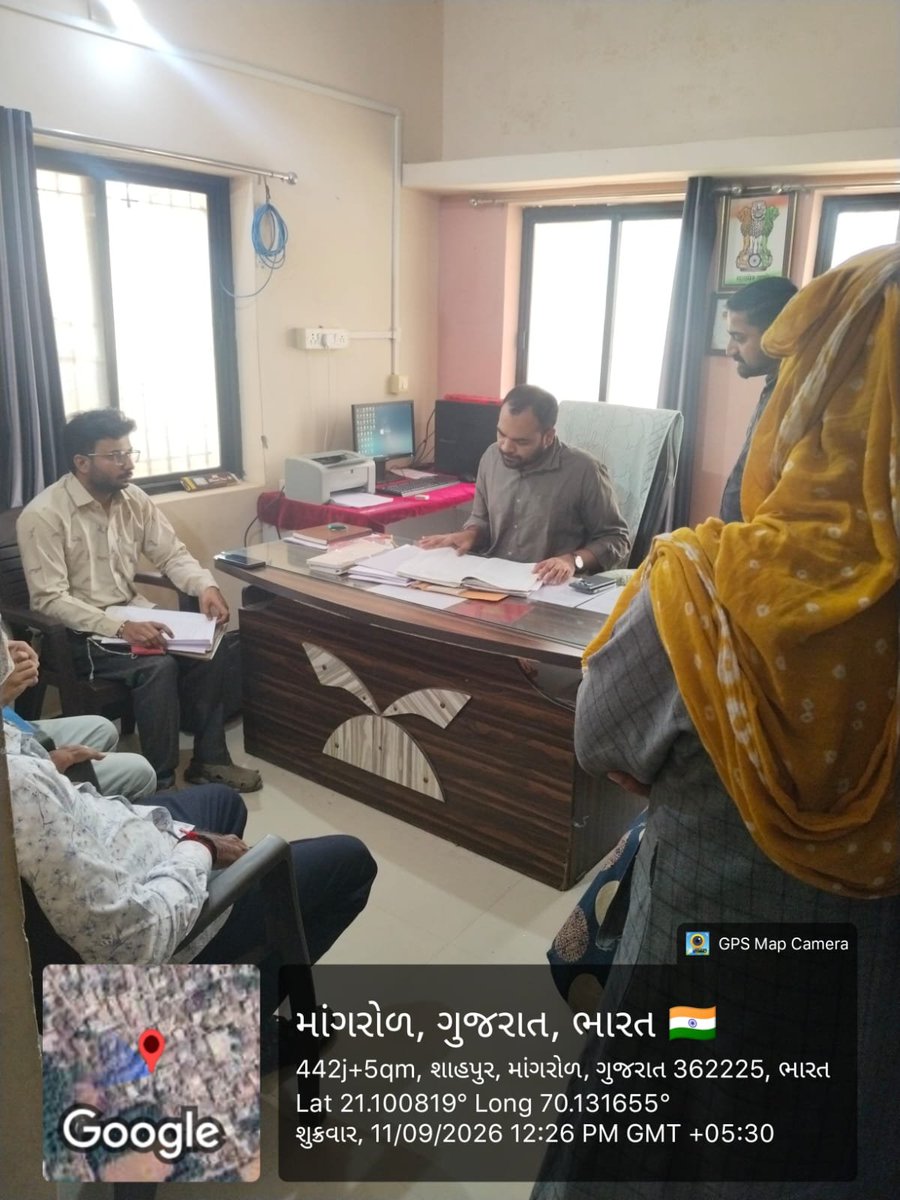 sdmkeshod's tweet photo. આજરોજ માંગરોળ તાલુકાના  મકતુપુર, શાપુર, હુસેનાબાદ, શેખપુર તથા કોટડા નવા ગામની ગ્રામ પંચાયત કચેરી ની દફતર તપાસણી કરી જરૂરી સૂચનાઓ આપવામાં આવી.
@CMOGuj @JayantiRavi @collectorjunag @revenuegujarat @InfoGujarat @InfoJunagadhGoG https://t.co/p97EyNiUTp