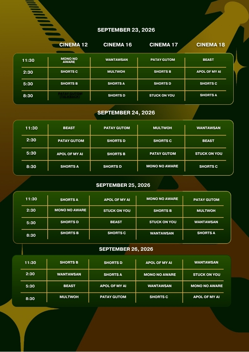 beeyonceknight's tweet photo. Cinepanalo Schedule is here. Plot your calendars now.

Schedule for Gateway Cinemas.

#Cinepanalo2026 https://t.co/YS9aOATfSL