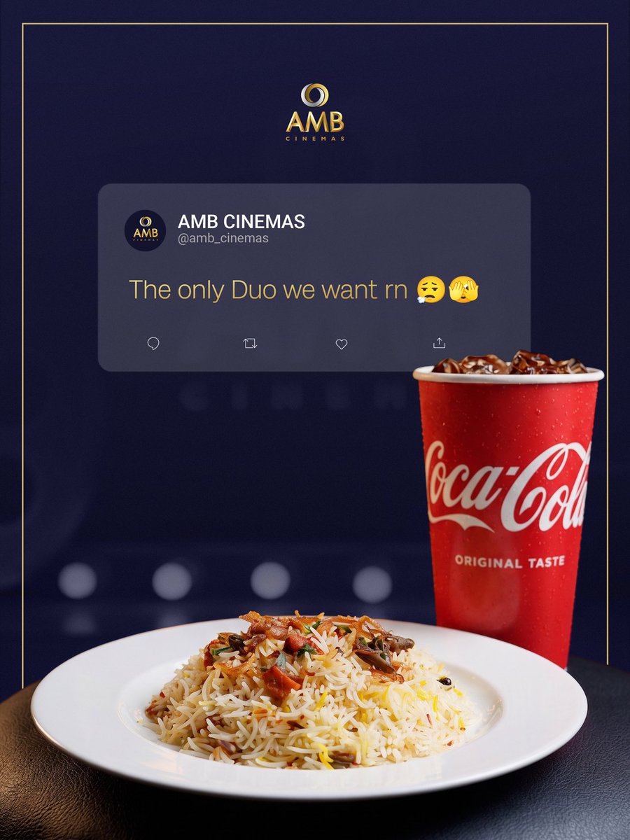 amb_cinemas's tweet photo. These two, duo-licious as always 🥤🍿
#DuoTrend #AMBBiryani #AMBCinemas https://t.co/s2P33XliR3