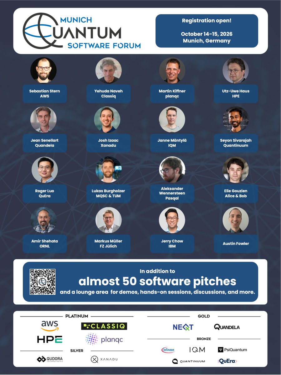 The countdown is on to register for the Munich Quantum Software Forum (MQSF) 2026! Join Josh Izaac (@3rdquantization) and an incredible lineup of global quantum pioneers for an in-depth look at next-generation tools, algorithmic progress, and fault-tolerant s