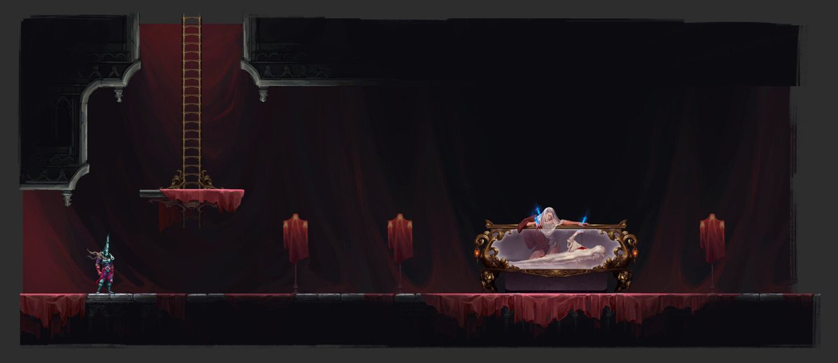 NerkinPixel's tweet photo. Eliseo room, concept art for Blasphemous II: The Third Sin #conceptart #blasphemous https://t.co/zyoSdrO1vw