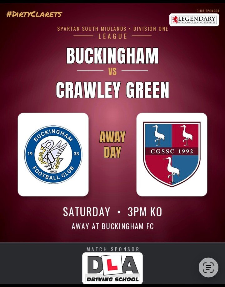 CGFC2024's tweet photo. The lads are back in action tomorrow away to @thebuckinghamfc 

Thank you to our match sponsor @dla_driving https://t.co/YO67sz9RwY