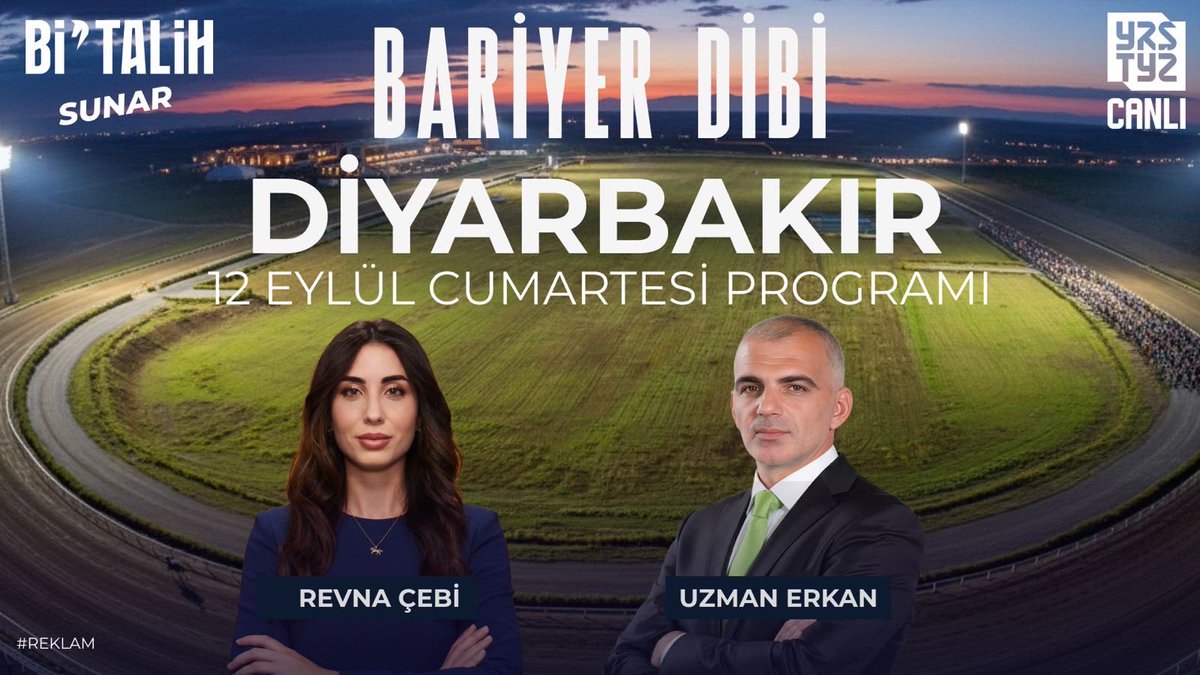 yaristayiz's tweet photo. 🎬Bi’Talih'in sunduğu #BariyerDibi her gün deneyimli moderatörleri ve uzman yorumcularıyla #Yarıştayız kanalında! #tanıtım 

🗣Bu akşam 21.00’de @Revnacebi moderatörlüğünde @uzman_erkan “12 Eylül Cumartesi” günü koşulacak Diyarbakır yarışını CANLI yayında yorumluyor.  

İzlemek İçin ➡️ https://t.co/u0WllaoCY4