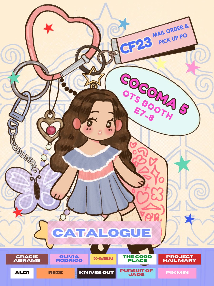 meltingpoets's tweet photo. [Help🔁&🩷]

Meltingpoets COCOMA 5 OTS & CF23 PO Batch 1 Catalogue is here!

📅 PO: 11 - 30 Sept
🌸Booth E7-8 #cocoma5 
🦋Booth TBA #cf23
🌎 WW GO pls DM for order

🔗 order link ⬇️

💫 fandom: Originals, Project Hail Mary, X-Men, The Good Place, Knives Out, Gracie, Olivia Rodrigo, RIIZE and more!

#cf23catalogue

1/3
