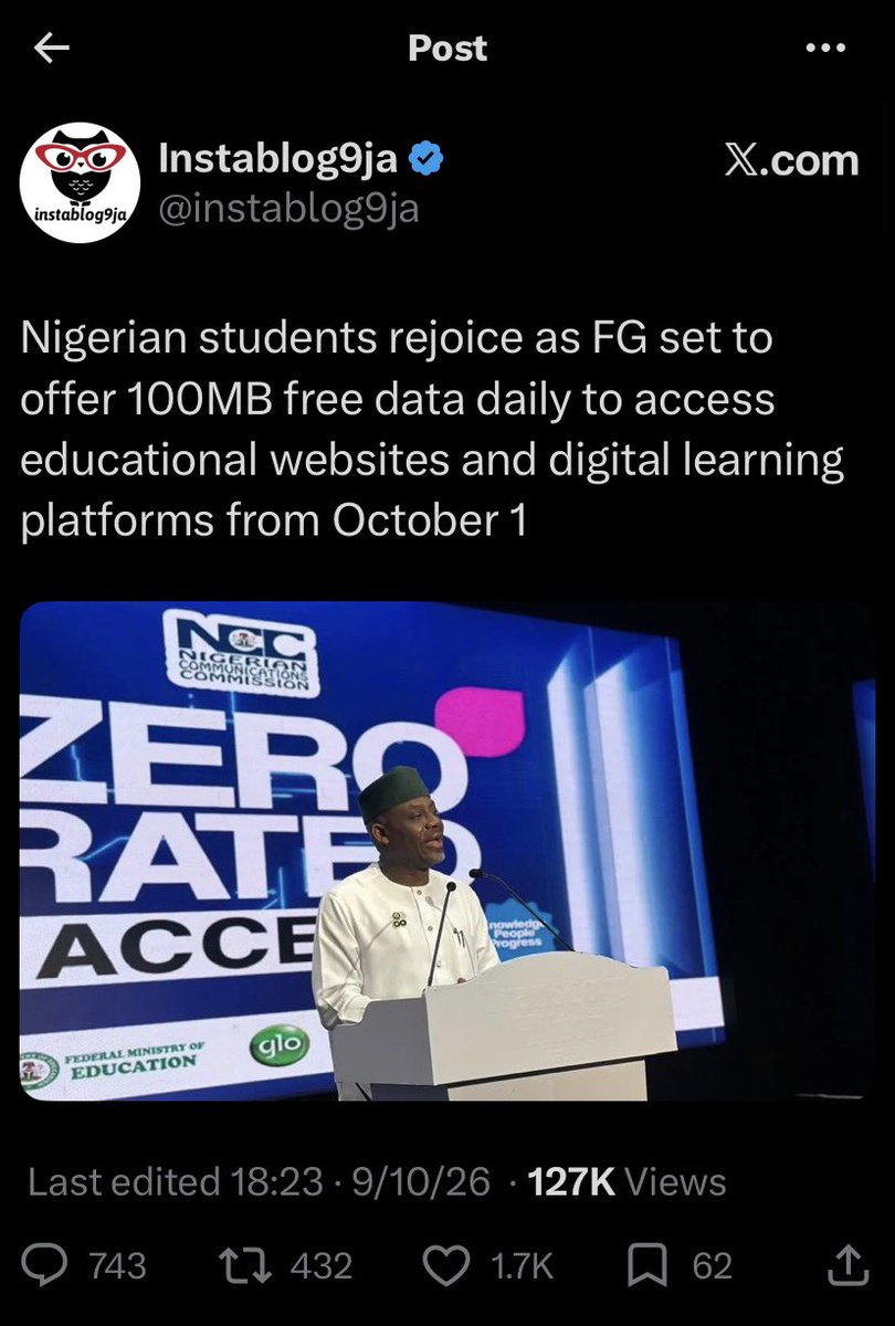 TheMannerless's tweet photo. Afar BAT @officialABAT 100 MB can’t be enough for us especially iPhone users , please help us increase it to 1GB per day 
At least. Thanks in addy BAT
@instablog9ja #fypシ゚viral https://t.co/OrZ8Wt8Bit
