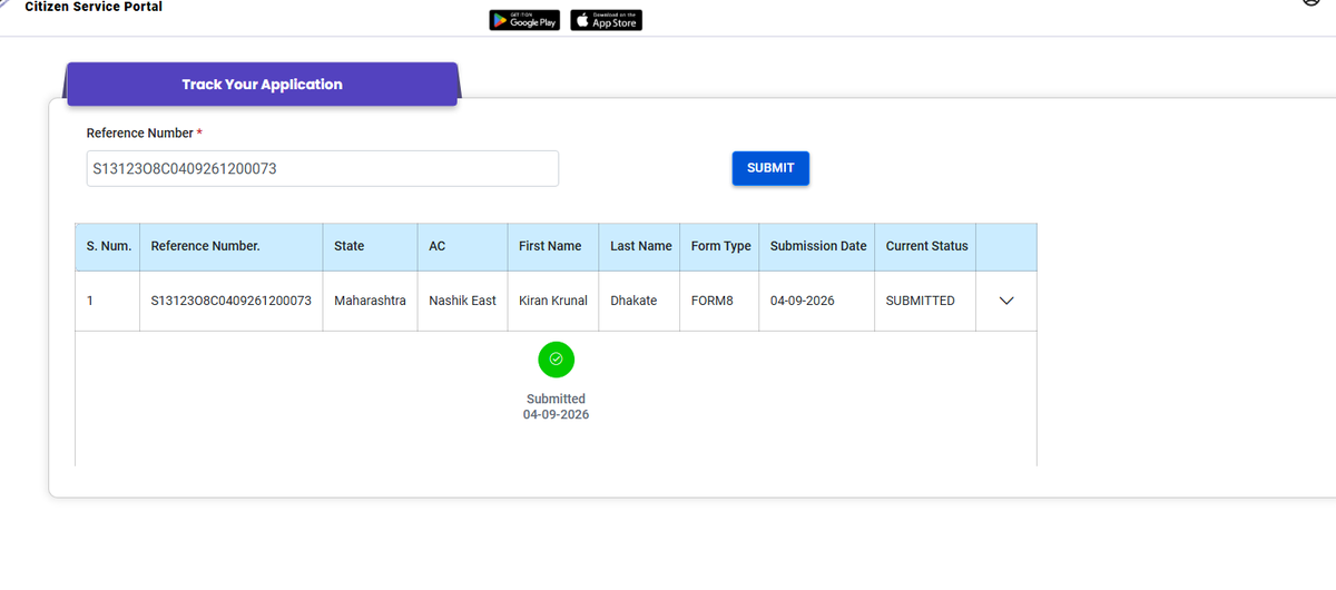 krunaldhakate's tweet photo. @ECISVEEP @CEO_Maharashtra 
Dear Sir,
My application has been pending since 5 days and no action has been taken. Kindly do the needful at the earliest. I am attaching the screenshof the same along with application no.(S13123O8C0409261200073) https://t.co/pZHDNJn49Q