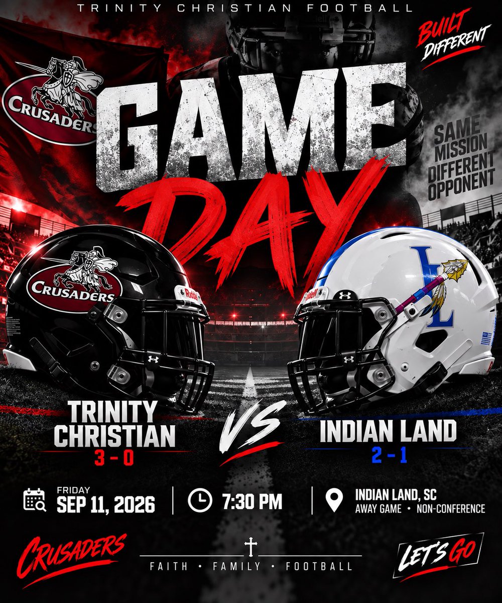 TCS_FB's tweet photo. GAME DAY❗️❗️❗️

⏰: 7:30 PM 

📍Indian Land High school,  6100 Charlotte Highway
Lancaster, SC 29720

🎥:  https://t.co/Evg8cQwHZd https://t.co/k6VNDNytNj