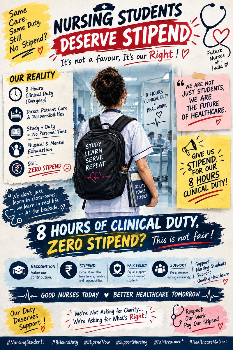 HimanshuKup011's tweet photo. #Up_Nursing_Intern_stipend
@brajeshpathakup
@upgovt
@upmedicaleducation
#NursingInterns
#Nursing Students
#uttarpradesh
#FairStipend
#NursingInUP https://t.co/sE64q6EStY