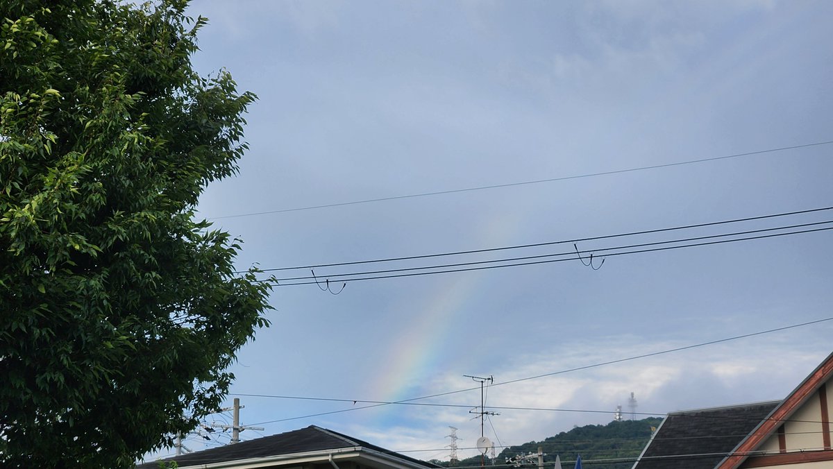 kokesina's tweet photo. 雨上がり、虹が出ていた。 https://t.co/MVfQpWadAV
